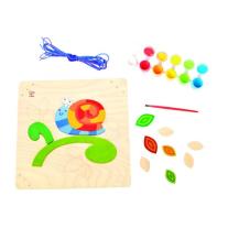 Дървен творчески комплект Hape, Оцвети и играй, Щастливият охлюв