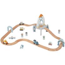 Дървен влак с релси Tooky Toy Космическа станция