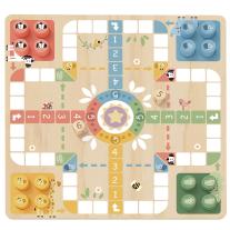 Дървена игра 2в1 Tooky Toy Не се сърди човече и Змии и стълби