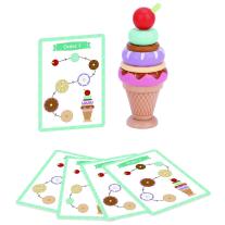 Дървена игра за нанизване Tooky Toy, Направи сладолед
