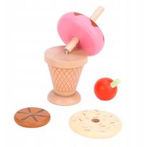 Дървена игра за нанизване Tooky Toy, Направи сладолед