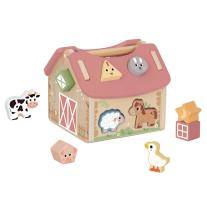 Дървена къщичка-сортер Tooky Toy Моите приятели от фермата