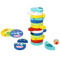 Дървена кръгла Дженга с животни Tooky Toy