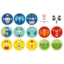 Дървена кръгла Дженга с животни Tooky Toy