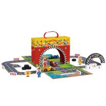 Дървена писта с колички в куфар Tooky Toy