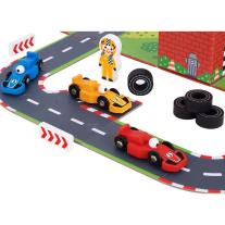Дървена писта с колички в куфар Tooky Toy