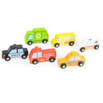 Дървени колички и пътни знаци Tooky Toy