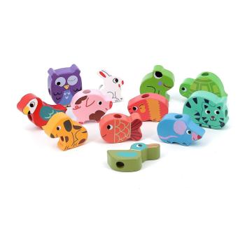 Дървени мъниста за нанизване Vilac, Животни