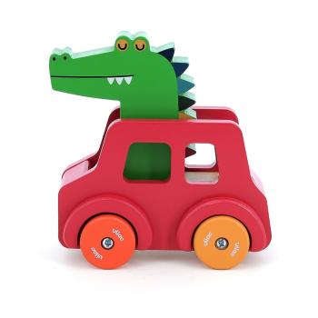 Детска дървена количка за игра Vilac, Крокодилче