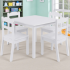 Детска дървена маса с 4 столчета Ginger Home, Бяла