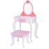 Детска дървена розова тоалетка със столче Tooky Toy Точици