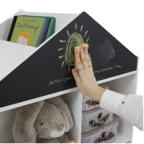 Детска етажерка за книги и играчки Ginger Home, Монтесори, Бяла