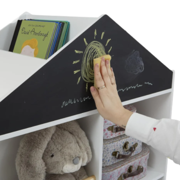 Детска етажерка за книги и играчки Ginger Home, Монтесори, Бяла