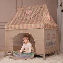 Детска кошара за игра с покрив Lorelli - My Place, Beige