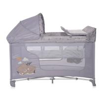 Детска сгъваема кошара на 2 нива Lorelli - Moonlight Plus, Grey dream