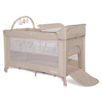 Детска сгъваема кошара на 2 нива Lorelli - Noemi Plus, Fog beige star