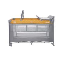 Детска сгъваема кошара на 2 нива Lorelli - Torino Plus, Lemon curry floral