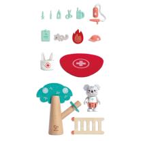 Детски дървен комплект за игра Hape, Спасителна служба, 17 части