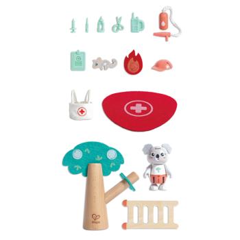 Детски дървен комплект за игра Hape, Спасителна служба, 17 части