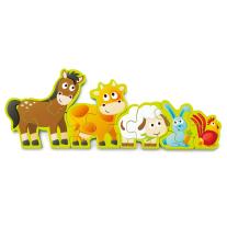 Детски дървен пъзел Hape, Числа и селскостопански животни