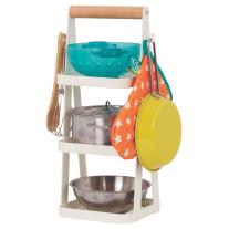 Детски комплект тенджери и тигани с поставка за съхранение Battat, 9 части