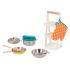 Детски комплект тенджери и тигани с поставка за съхранение Battat, 9 части