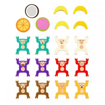 Детски образователен комплект от 19 части Battat, Дървени маймунки за подреждане