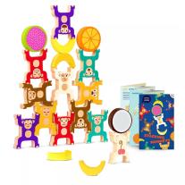 Детски образователен комплект от 19 части Battat, Дървени маймунки за подреждане