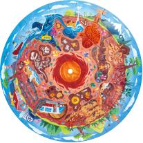 Детски образователен пъзел за под Hape, Центърът на Земята