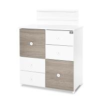 Детски шкаф Lorelli 2BOX - Бяло/Кафе