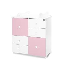 Детски шкаф Lorelli 2BOX - Бяло/Orchid Pink 