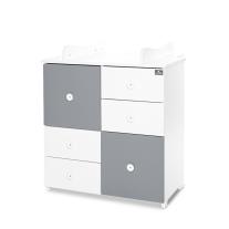 Детски шкаф Lorelli 2BOX - Бяло/Stone Grey