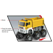 Детски строителен камион със звуци, светлини и дистанционно управление Crazon