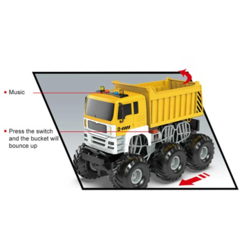 Детски строителен камион със звуци, светлини и дистанционно управление Crazon