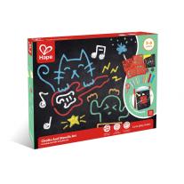 Детски творчески комплект Hape, Забавно рисуване с тебешири и шаблони