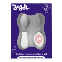 Иновативен сет прибори за хранене за деца над 12 месеца, Doddl, светло розов