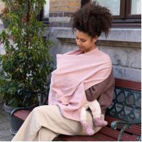 Пелена за кърмене Doomoo със силиконов ринг Mom n Play Tetra Pink