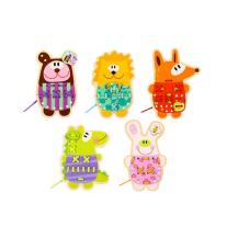 Дървена игра за шиене Tooky Toy, Весели животни
