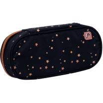 Елипсовиден ученически несесер Astra Head - Класическо злато, 1 цип