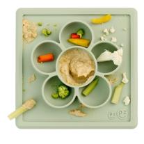 Силиконова чинийка Ezpz за храна и игра с вградена вакуумна подложка Mini Play Mat Sage