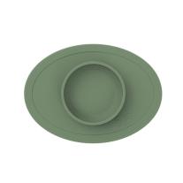 Обучителна силиконова купа с вградена вакуумна подлжка Ezpz 4 + месеца Tiny Bowl Olive