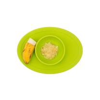 Обучителна силиконова купа с вградена вакуумна подлжка Ezpz 4 + месеца Tiny Bowl Lime