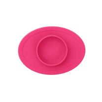 Обучителна силиконова купа с вградена вакуумна подлжка Ezpz 4 + месеца Tiny Bowl Pink