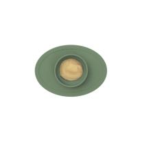 Обучителна силиконова купа с вградена вакуумна подлжка Ezpz 4 + месеца Tiny Bowl Olive