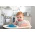 Обучителна силиконова купа с вградена вакуумна подлжка Ezpz 4 + месеца Tiny Bowl Blue