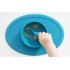 Обучителна силиконова купа с вградена вакуумна подлжка Ezpz 4 + месеца Tiny Bowl Blue