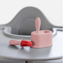 Комплект за никнещи зъбки и облекчаване на болка Ezpz 4+ месеца Tiny Pops Руж