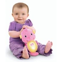 Музикална играчка със светещо коремче Fisher Price, Морско конче, Розово