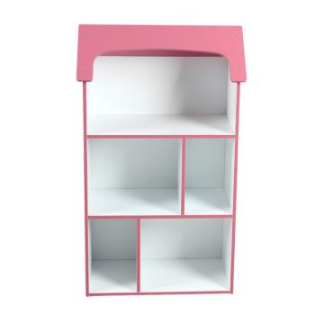 Детска етажерка къщичка Ginger Home за съхранение на книжки и играчки SUPER GIRL, Розова