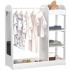 Детска дървена стойка за дрехи с огледало Ginger Home С рафтове и закачалки бяла